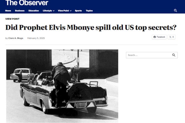 Did Prophet Elvis Mbonye spill old US top secrets?