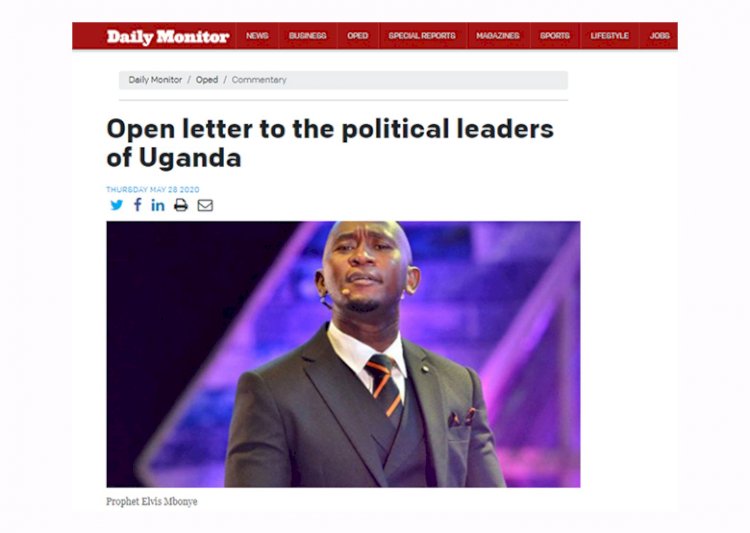 Open letter to the political leaders of Uganda